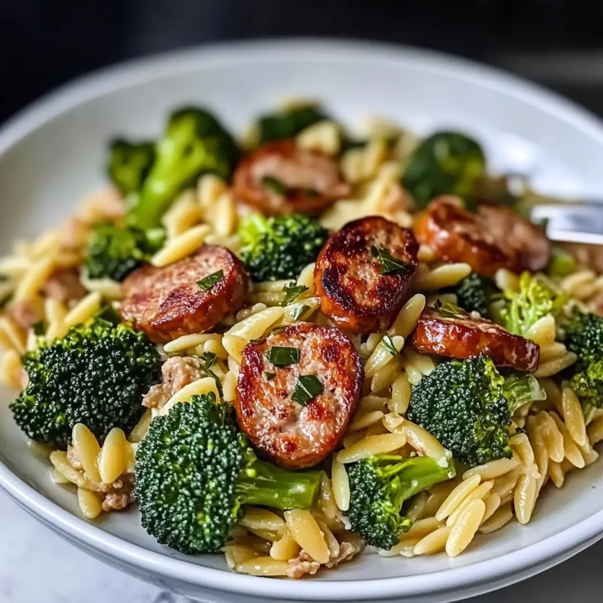 Chicken Sausage and Broccoli Orzo