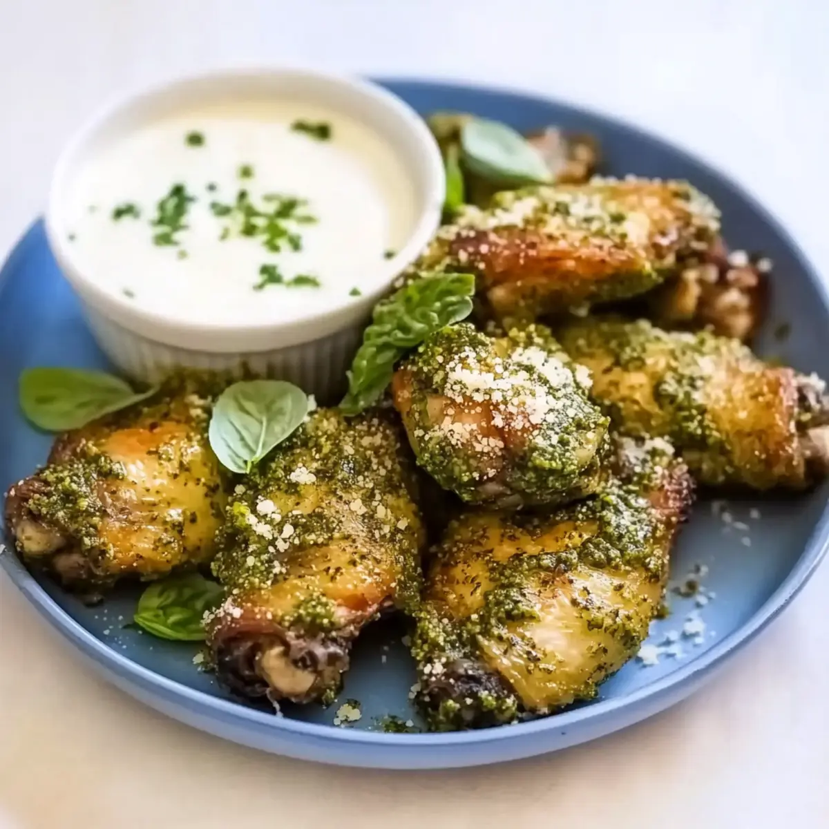 Baked Pesto Chicken Wings