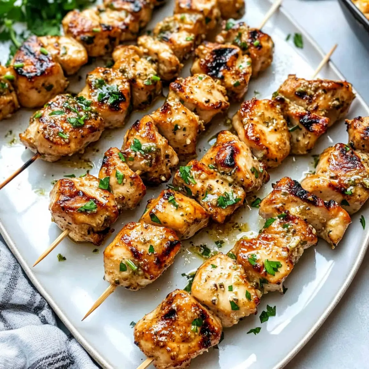 Garlic Parmesan Chicken Skewers