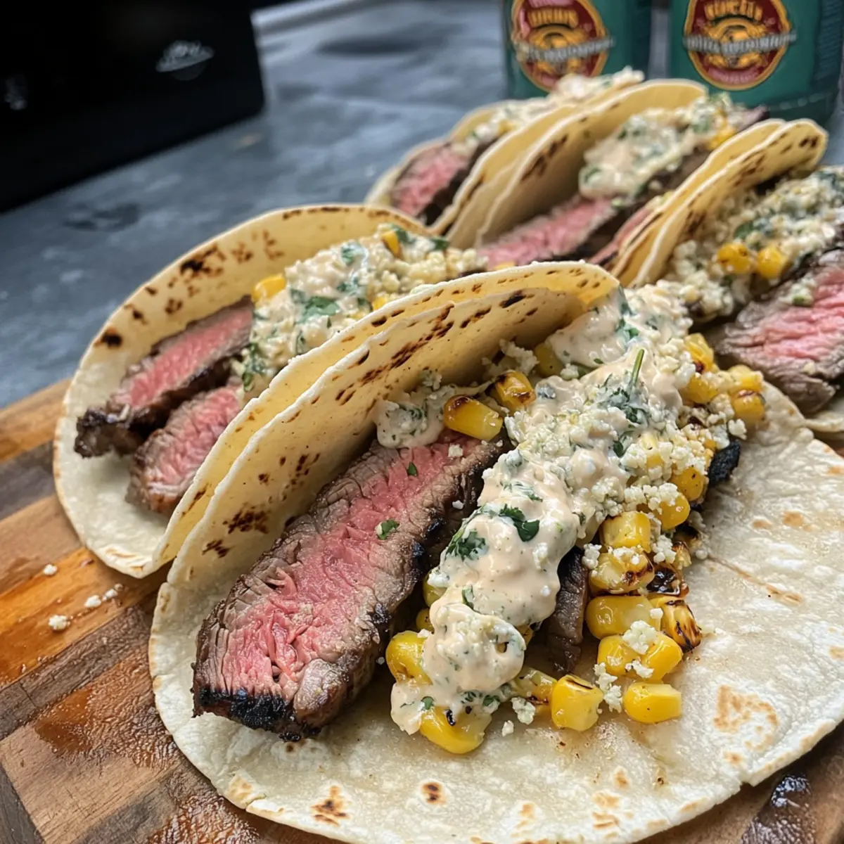 Grilled Steak Elote Tacos