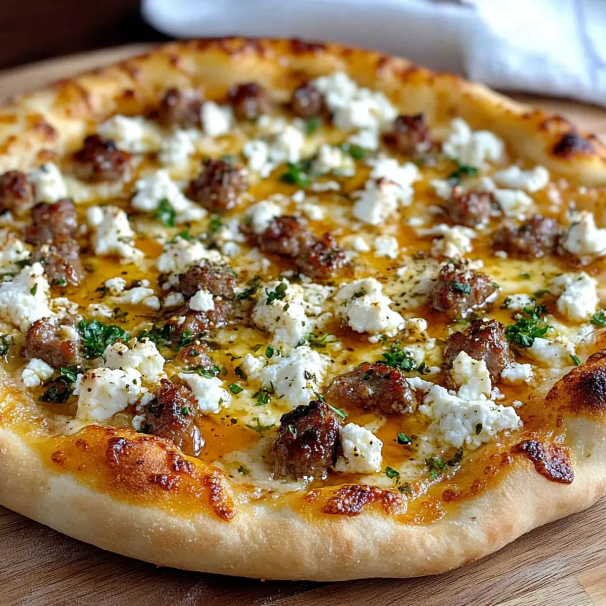 Hot Sausage Feta Honey Pizza