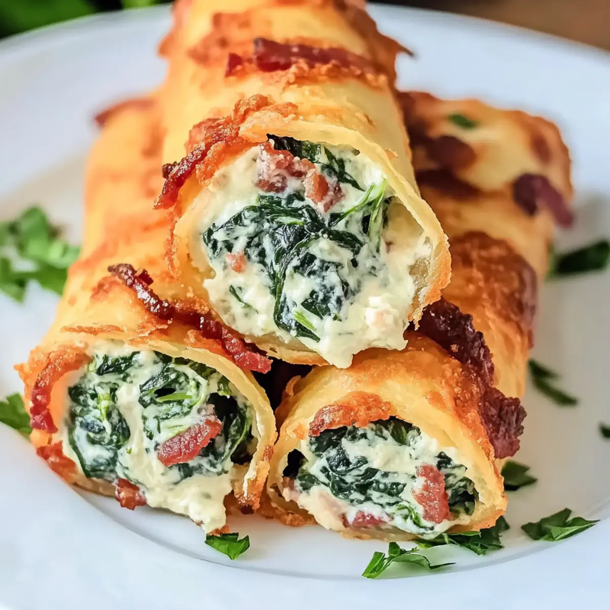 Keto Spinach and Bacon Cream Cheese Roll Ups