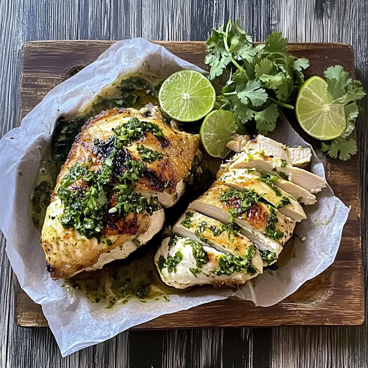 Plank-Roasted Cilantro Chicken