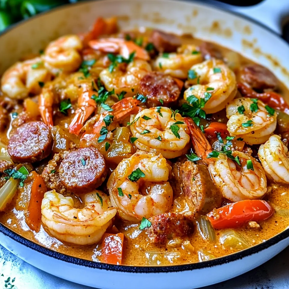 Spicy Keto Shrimp and Sausage Skillet