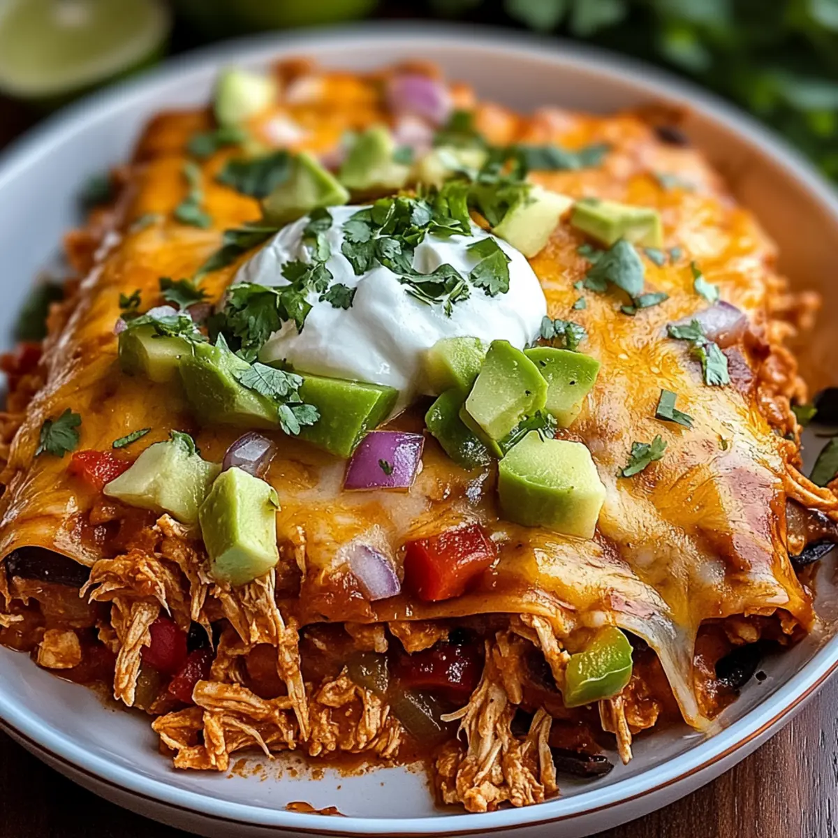 Shredded Chicken Enchilada Casserole
