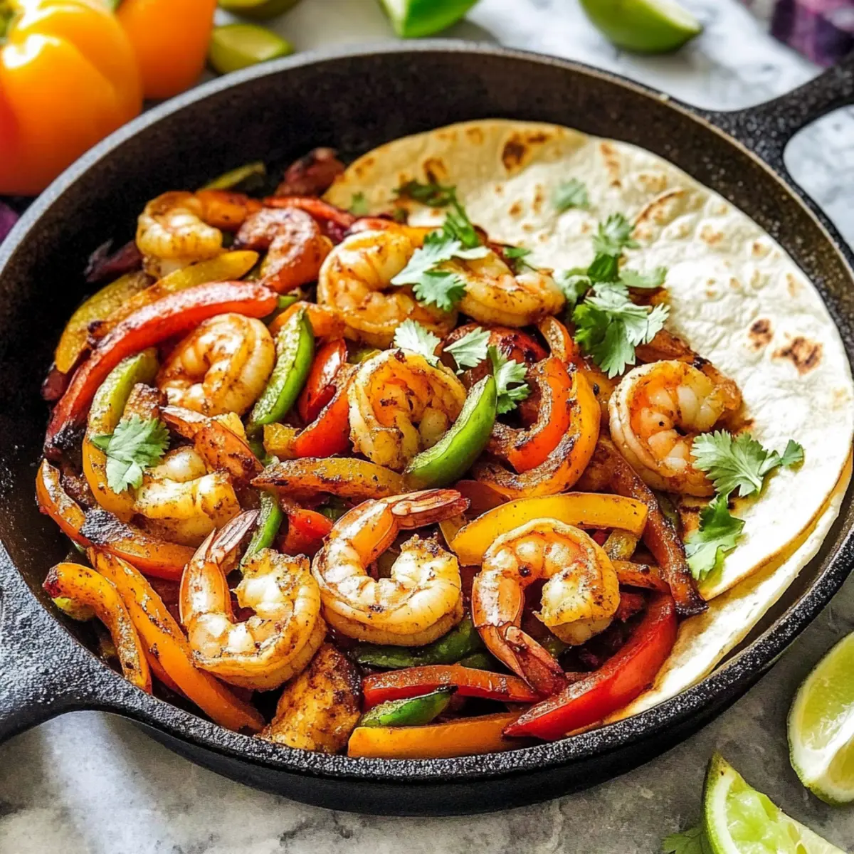 Skillet Shrimp Fajitas