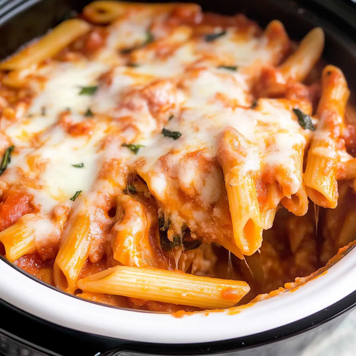 Crock Pot Baked Ziti