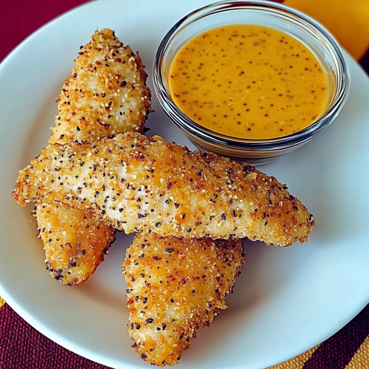 Crispy Chicken Tenders with Honey Mustard Dip