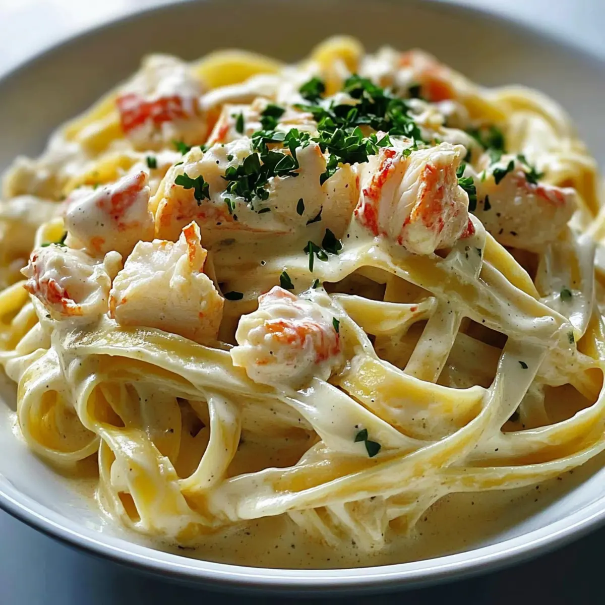 Creamy Crab Fettuccine Alfredo