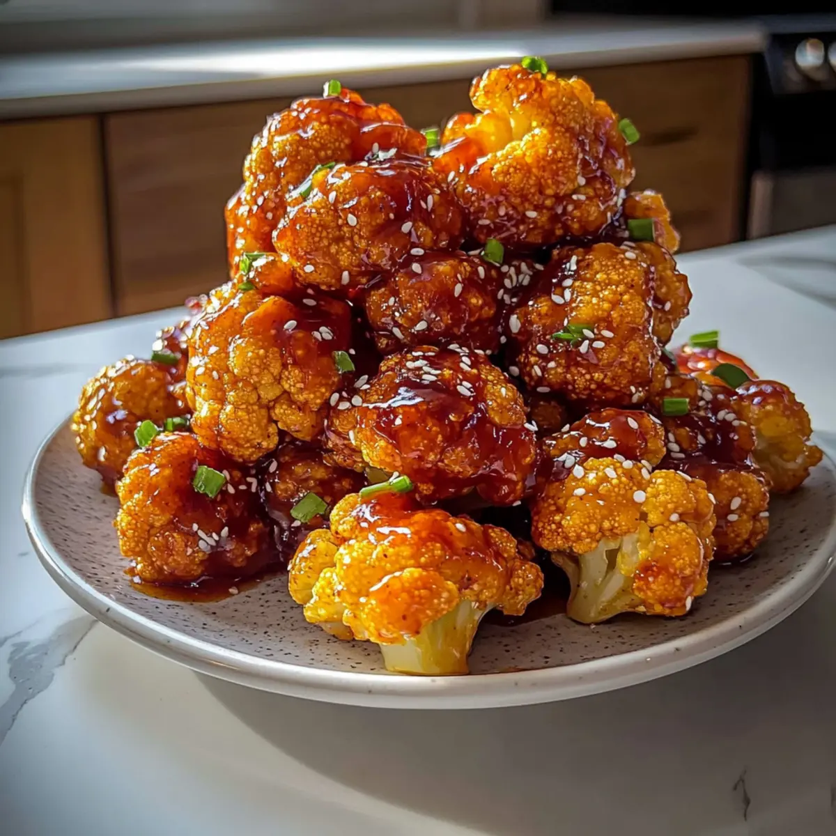 Sweet and Spicy Baked Cauliflower