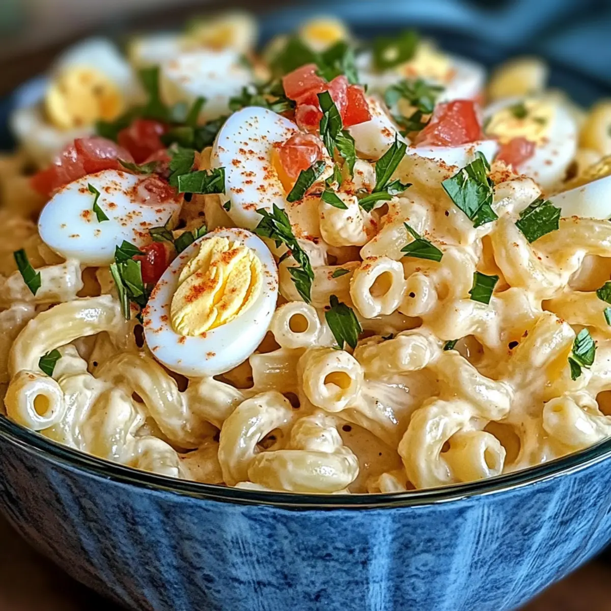 Creamy Deviled Egg Pasta Salad