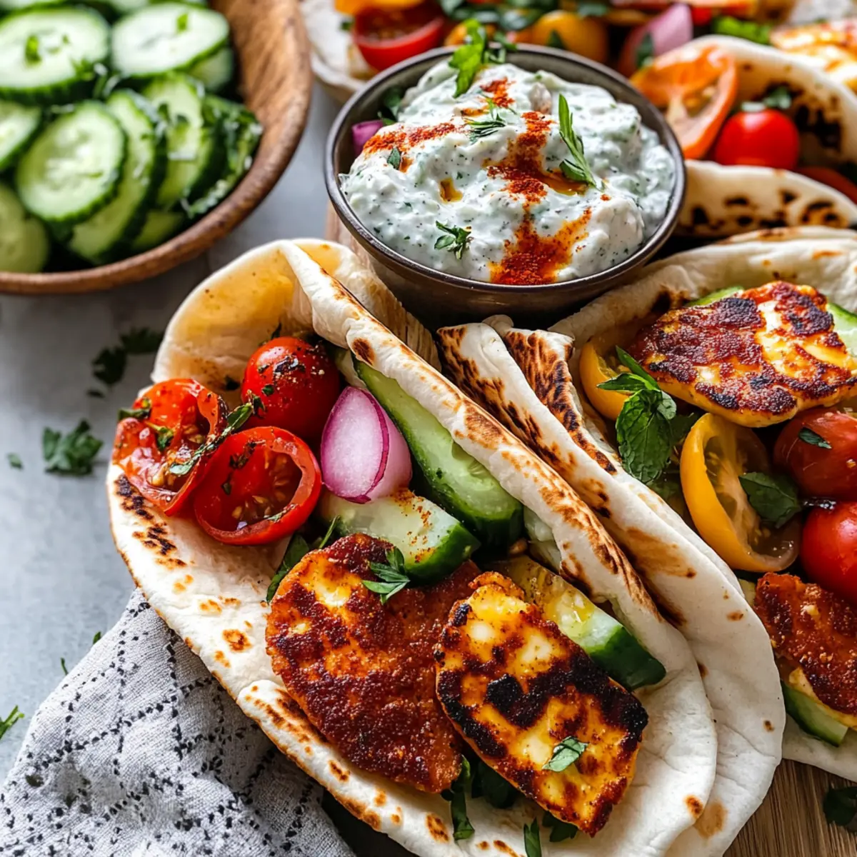Mediterranean Halloumi Pitas