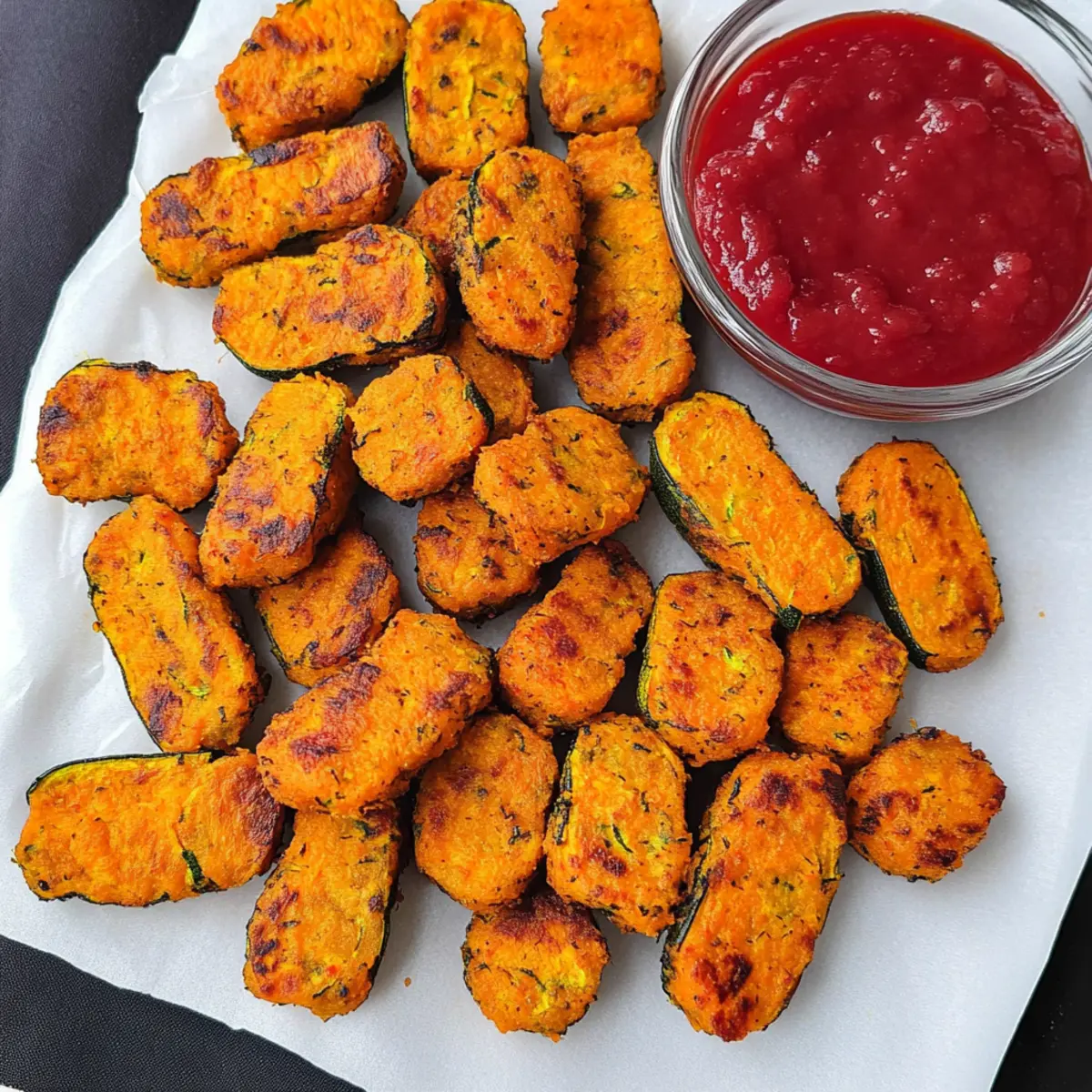 Baked Sweet Potato Zucchini Tots