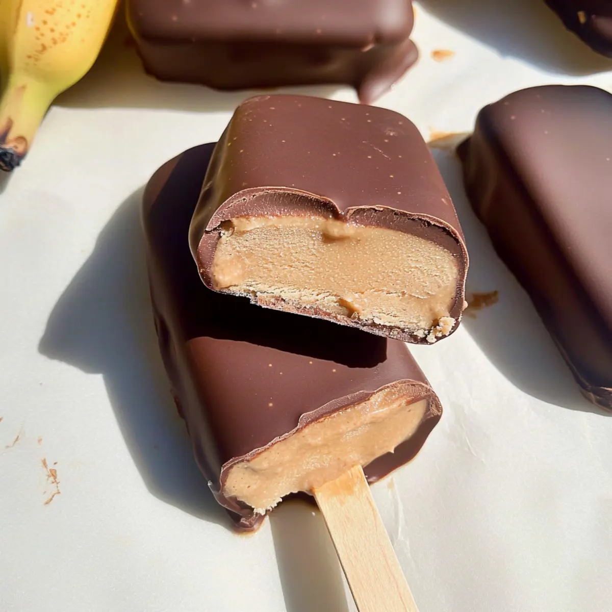 Chocolate Covered Banana Ice Cream Bars