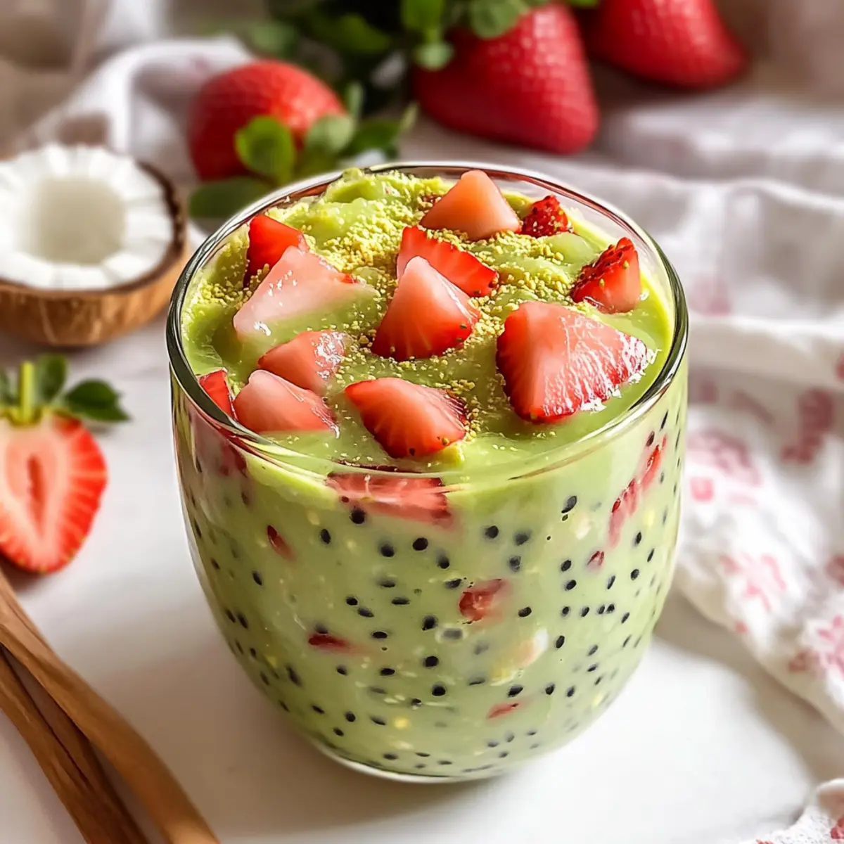 Strawberry Matcha Sago