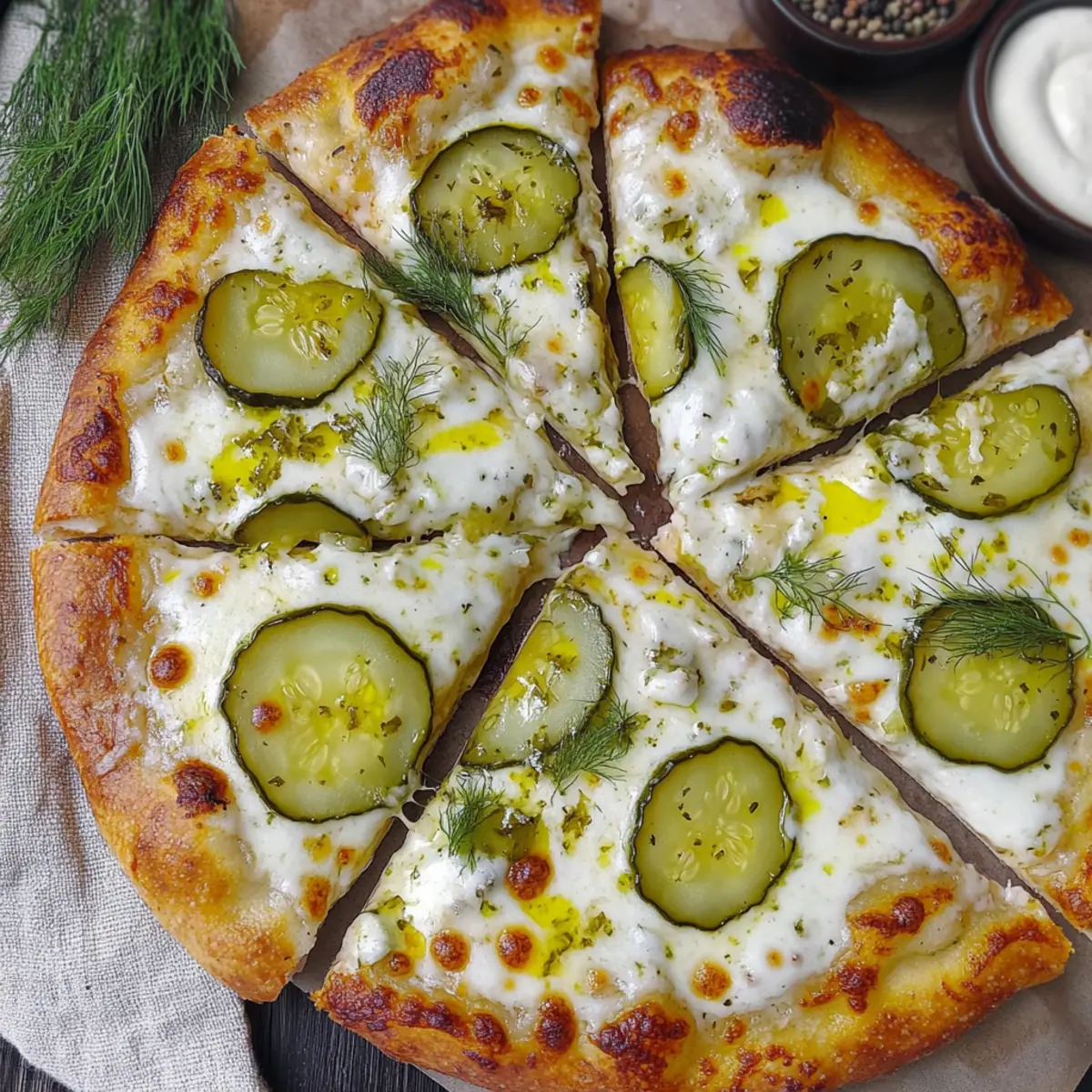 Dill Pickle and Garlic Pizza