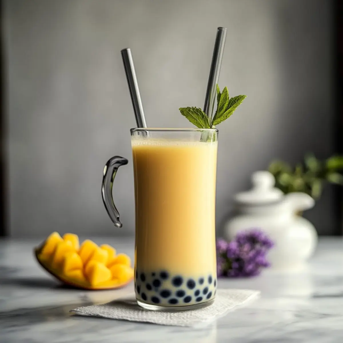 Mango Milk Boba Tea