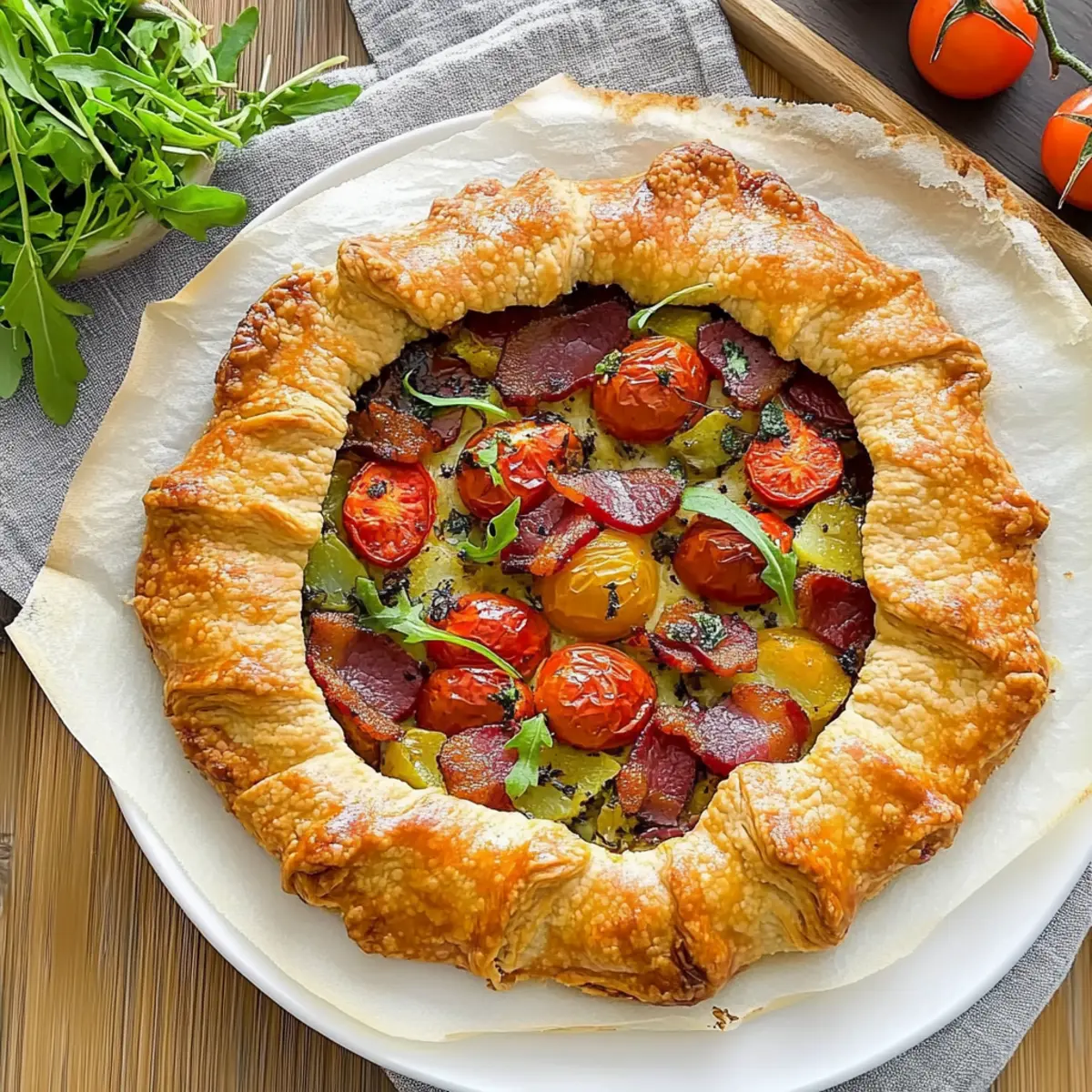 BLT Galette with Pecorino Pepper Crust