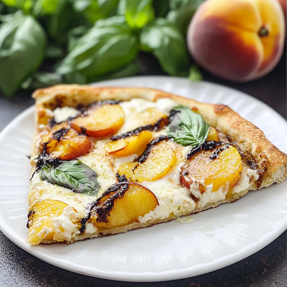 Peach & Basil Naan Bread Pizza