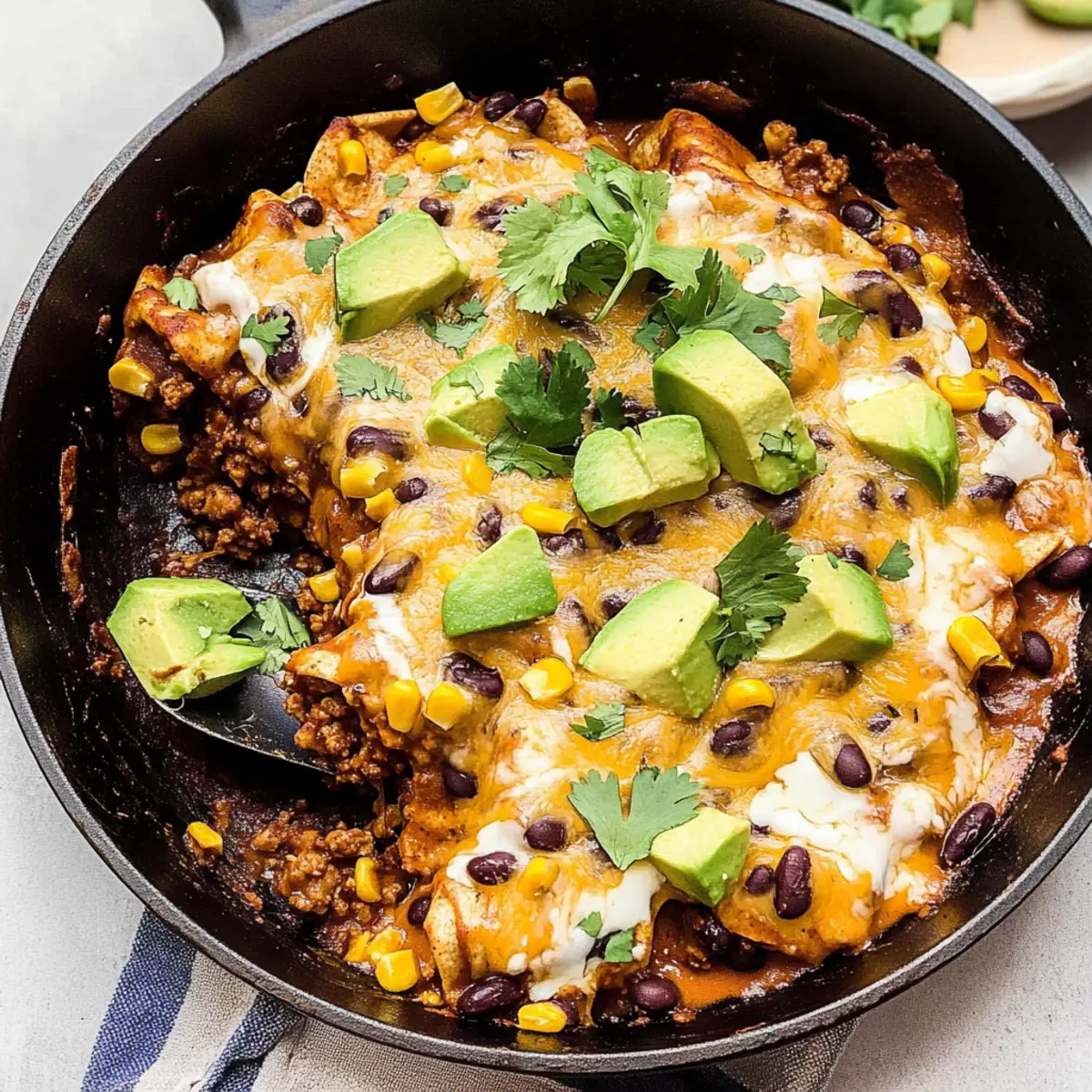 Skillet Beef Enchiladas