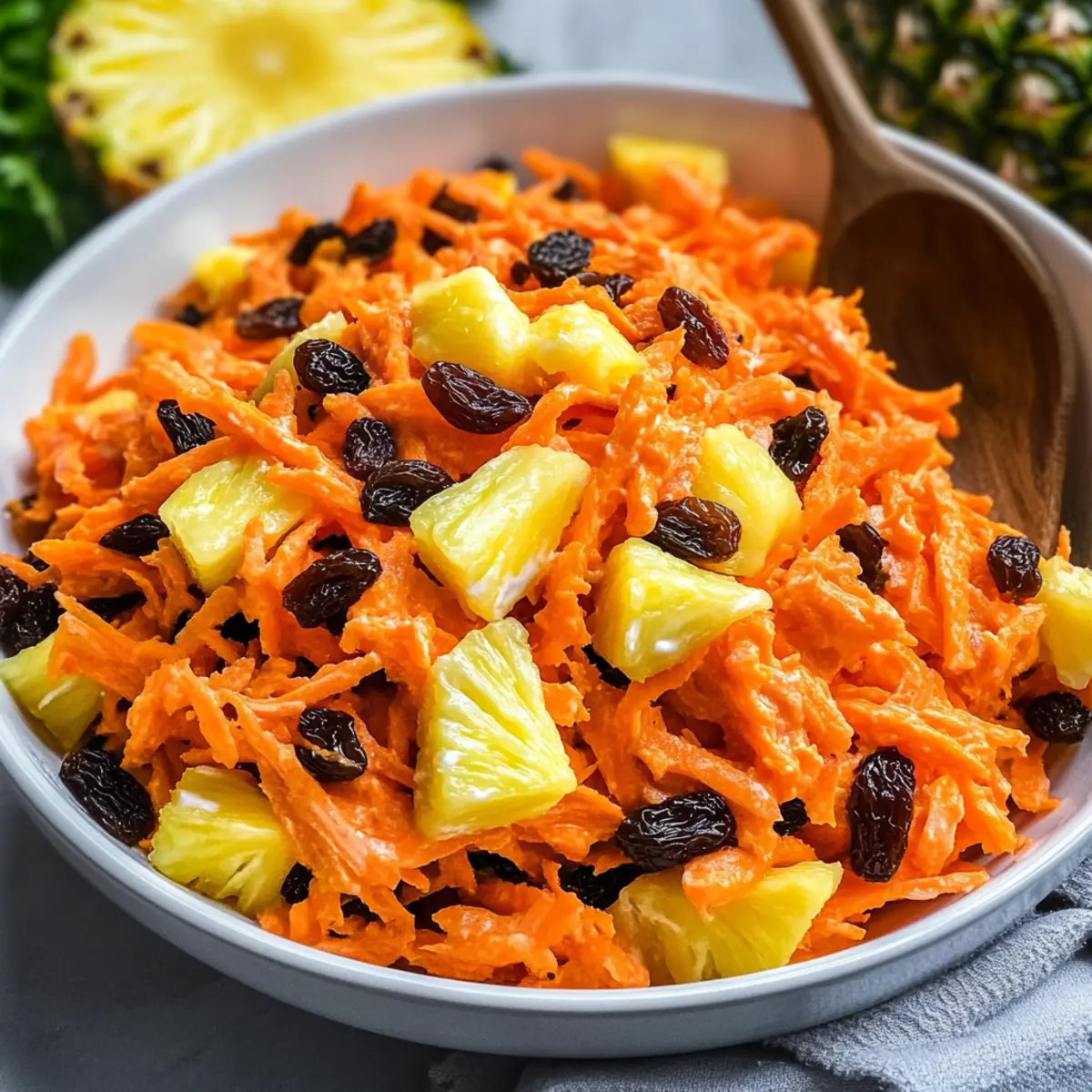 Shredded Carrot Raisin & Pineapple Salad