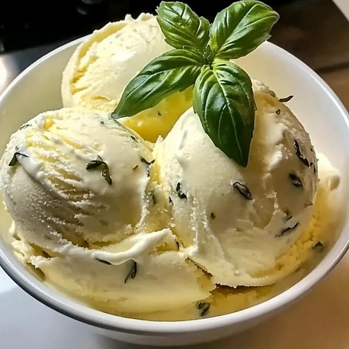 Lemon Basil Ice Cream