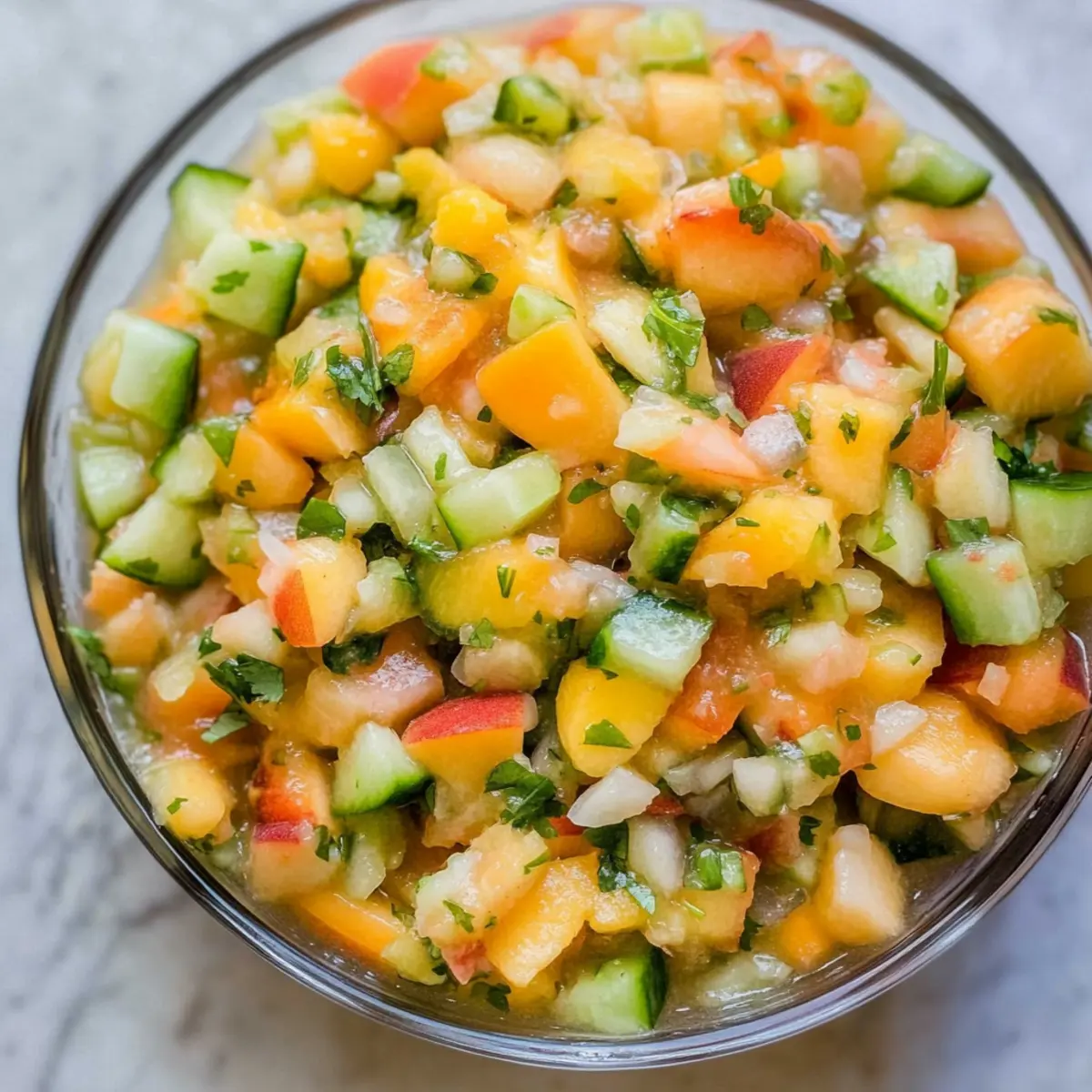 Healthy Peach Cucumber Salsa