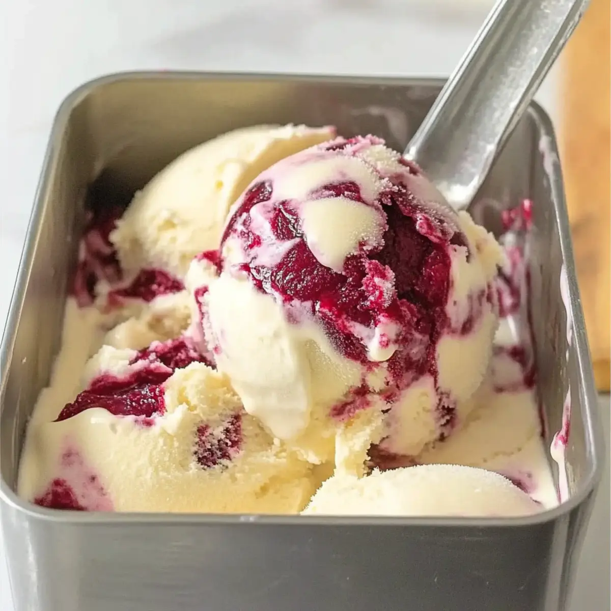Keto White Chocolate Raspberry Ice Cream