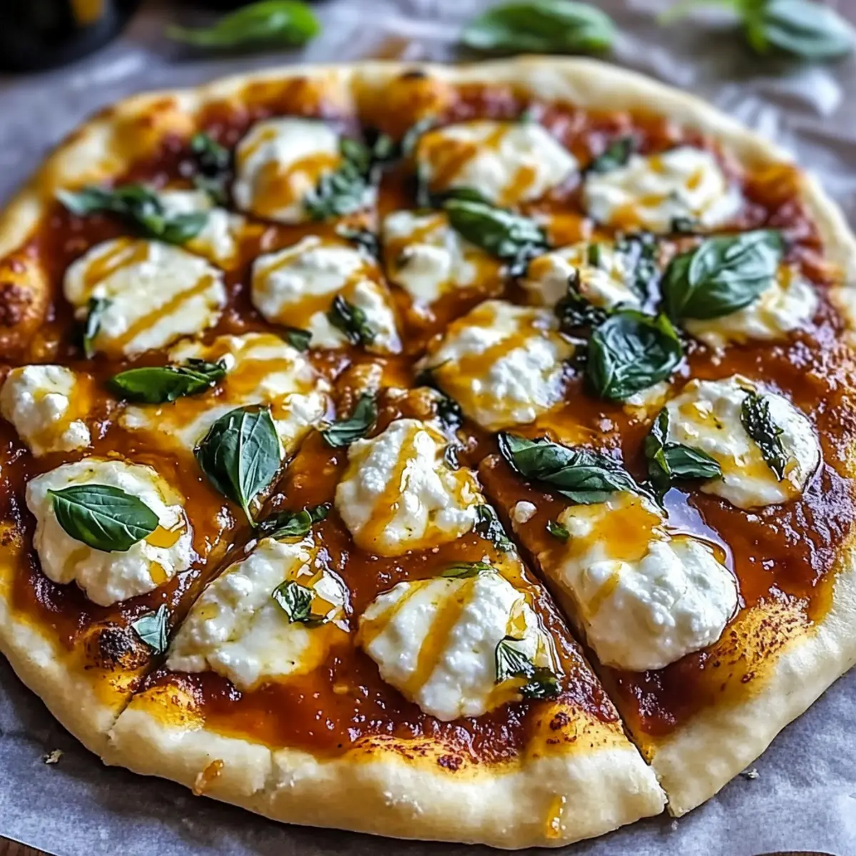 Sweet and Spicy Hot Honey Ricotta Pizza