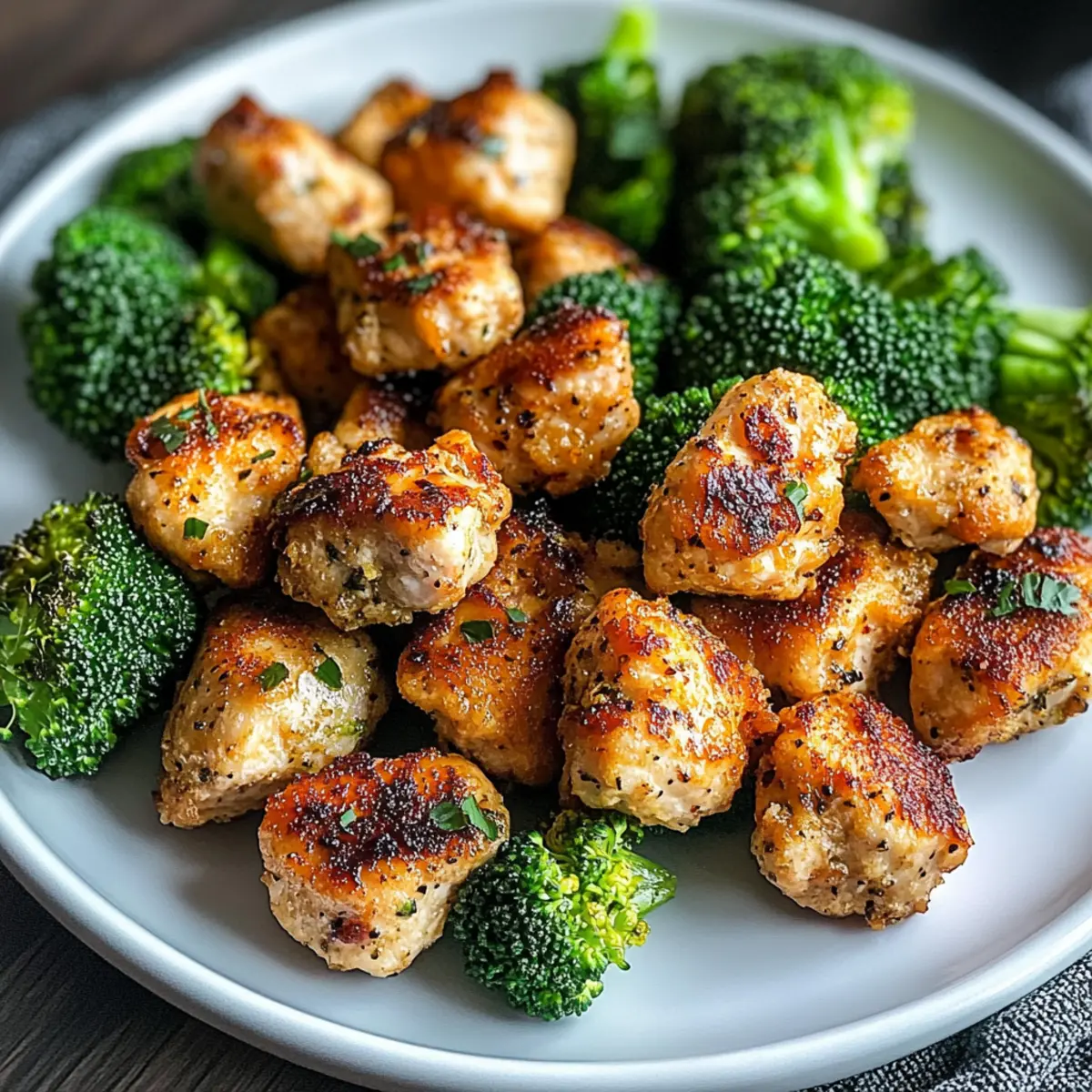 Air Fryer Chicken Bites and Broccoli