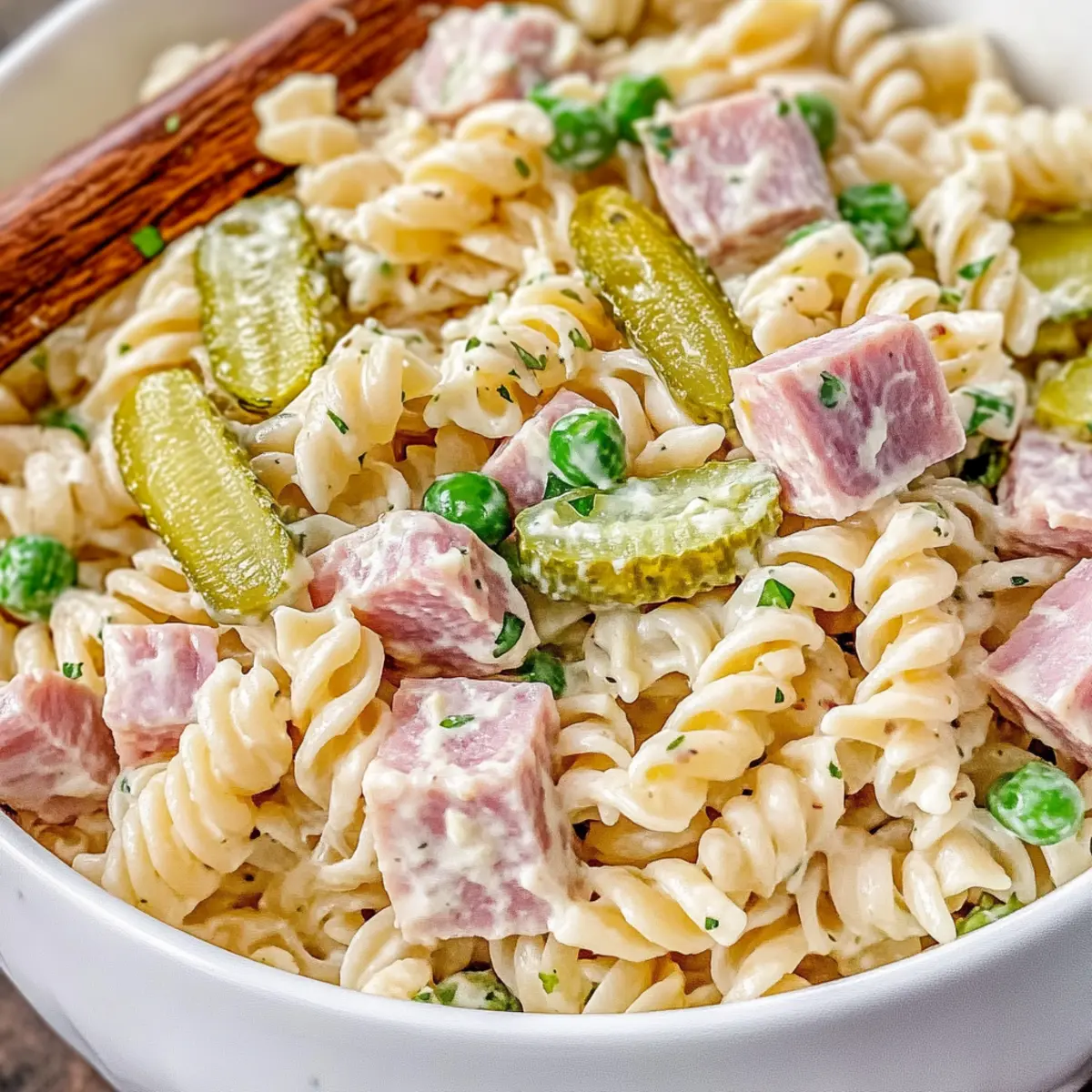Ham & Pickle Pasta Salad