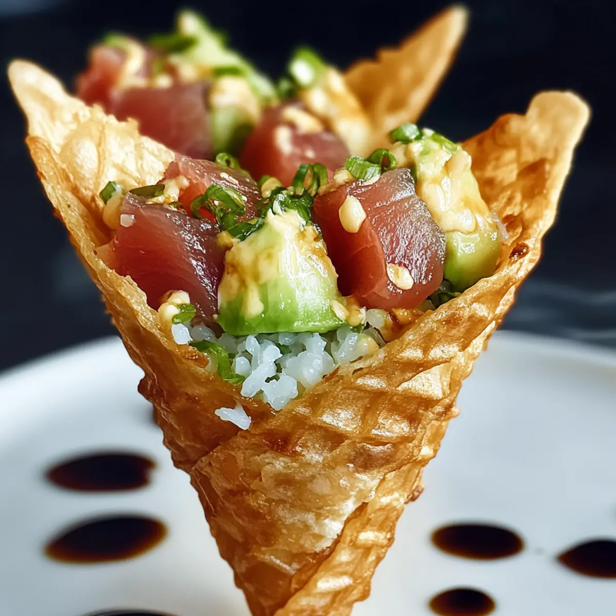 Sushi Wonton Cones