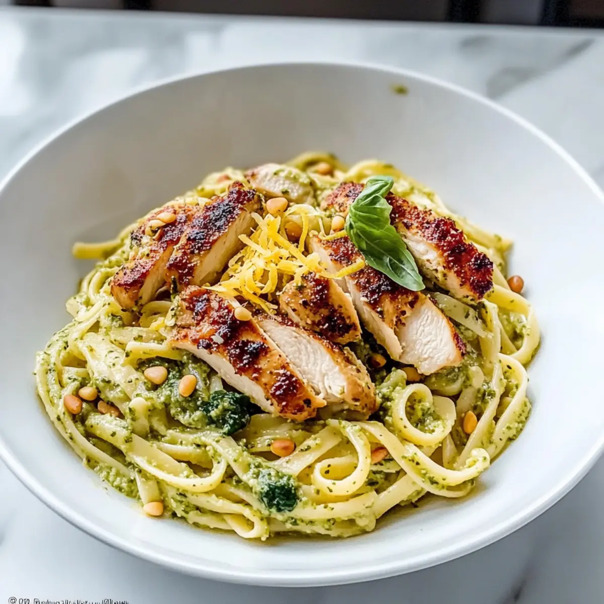 Light Pesto Pasta With Chicken