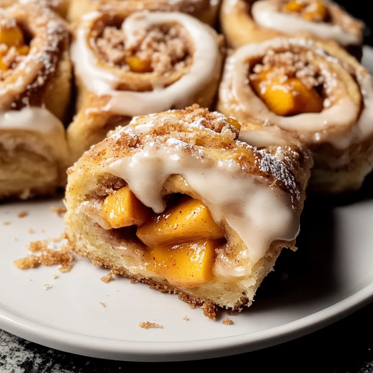 Peach Cobbler Cinnamon Rolls