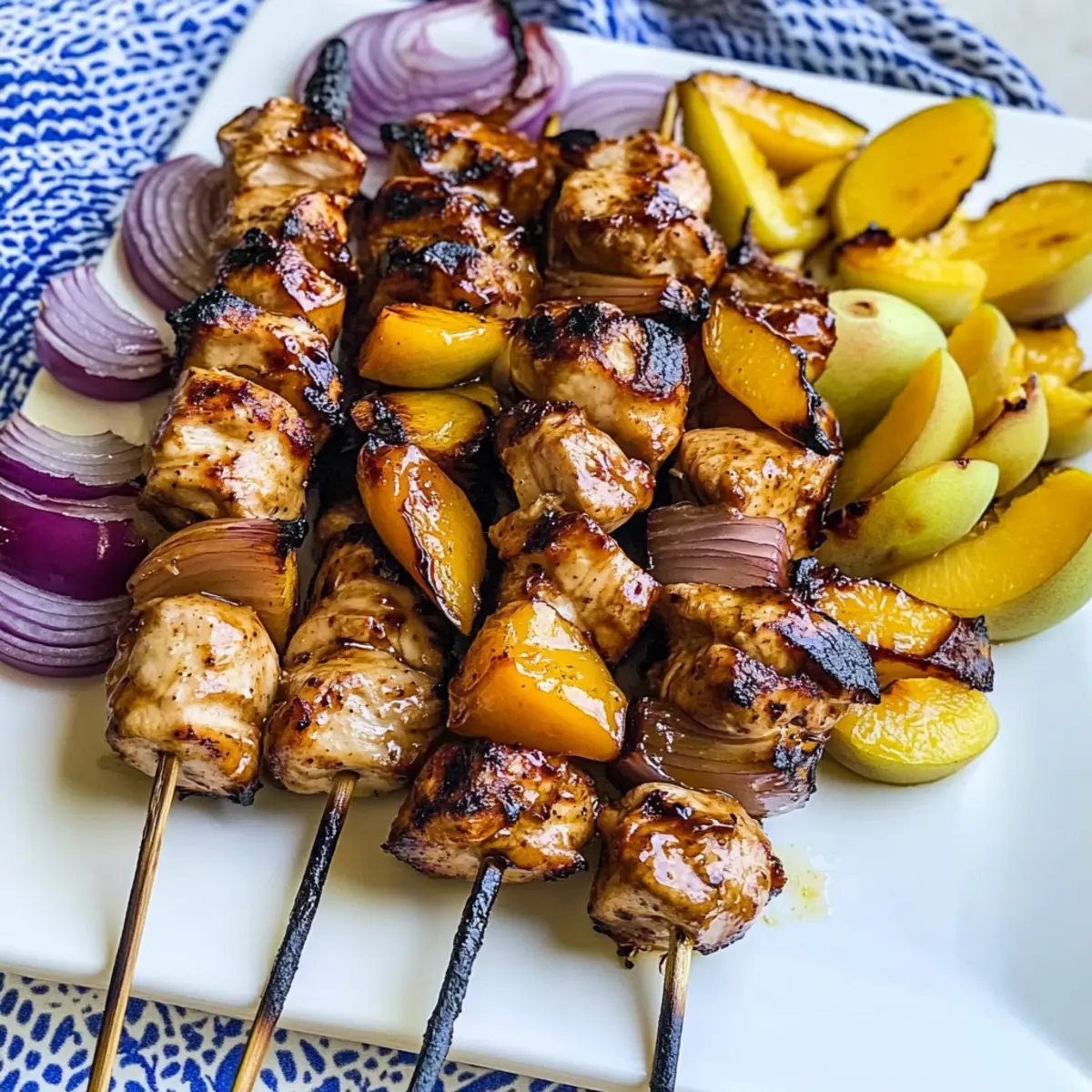 Grilled Chicken Peach Kebabs