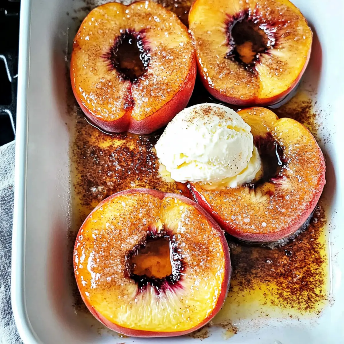 Cinnamon Sugar Baked Peaches