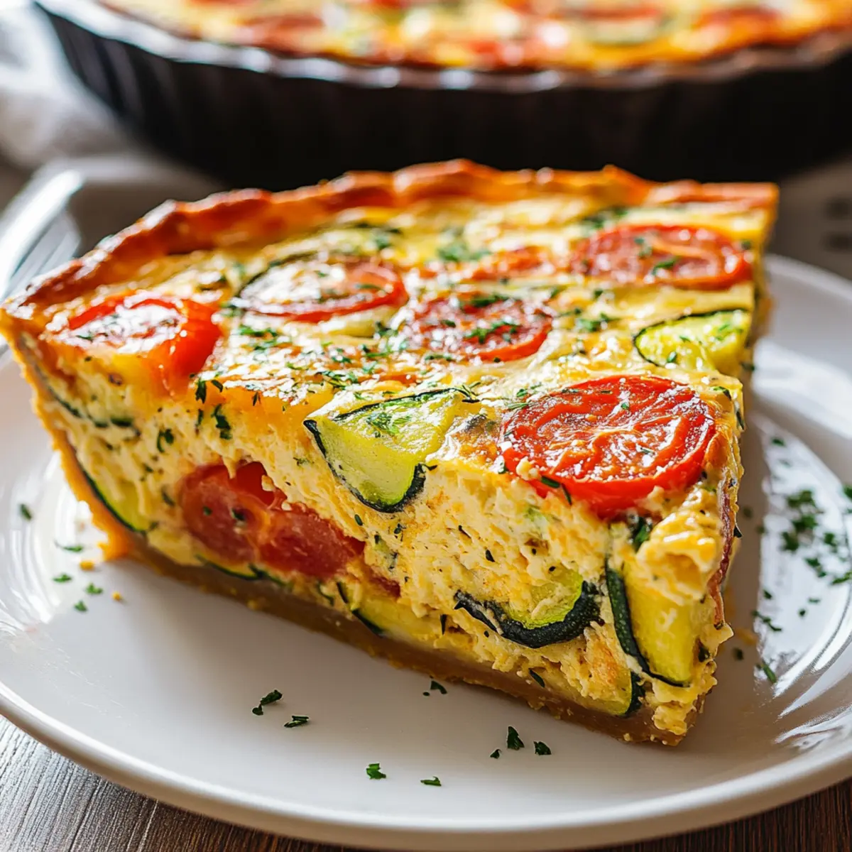 Crustless Zucchini Tomato Quiche