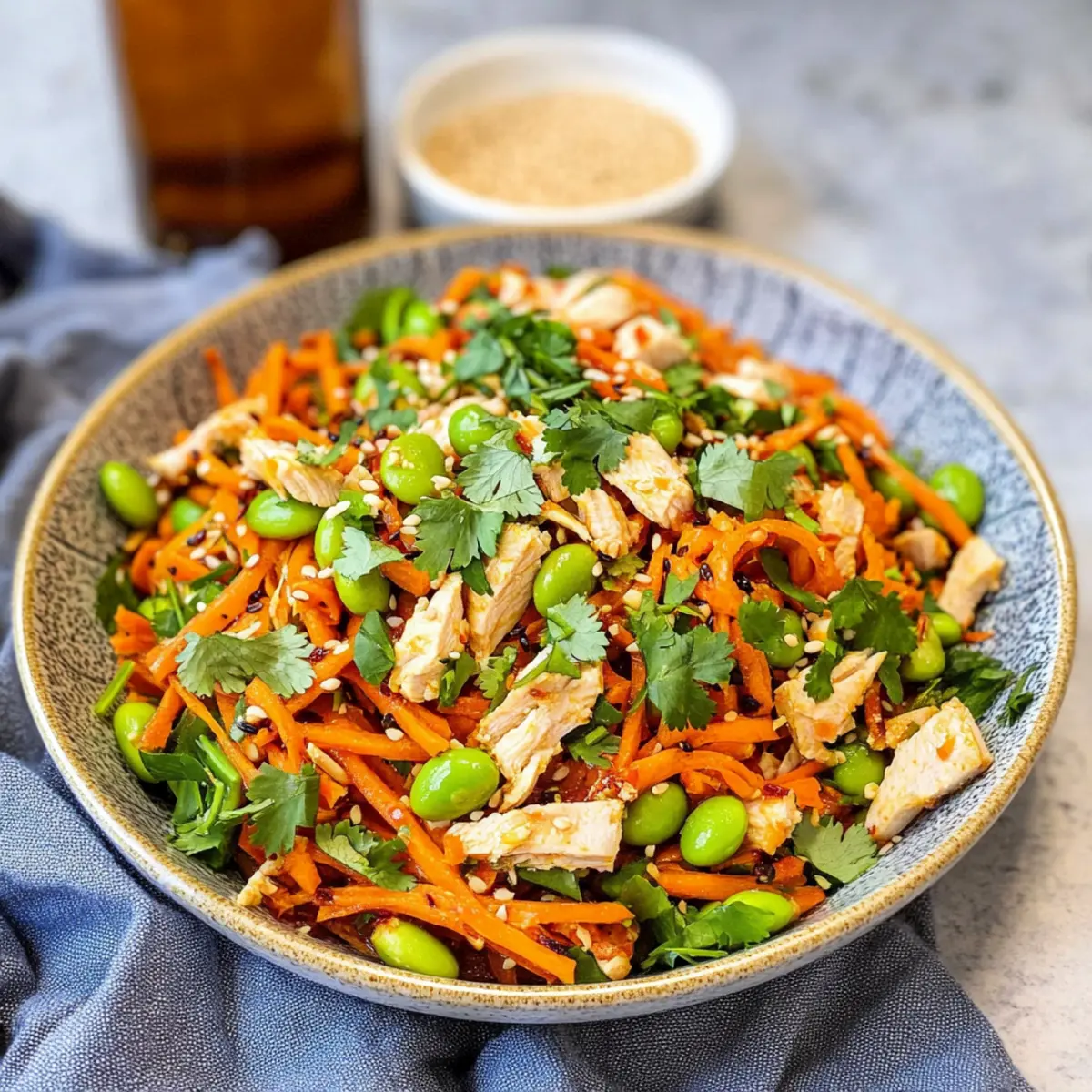 Carrot Salad With Chicken & Edamame