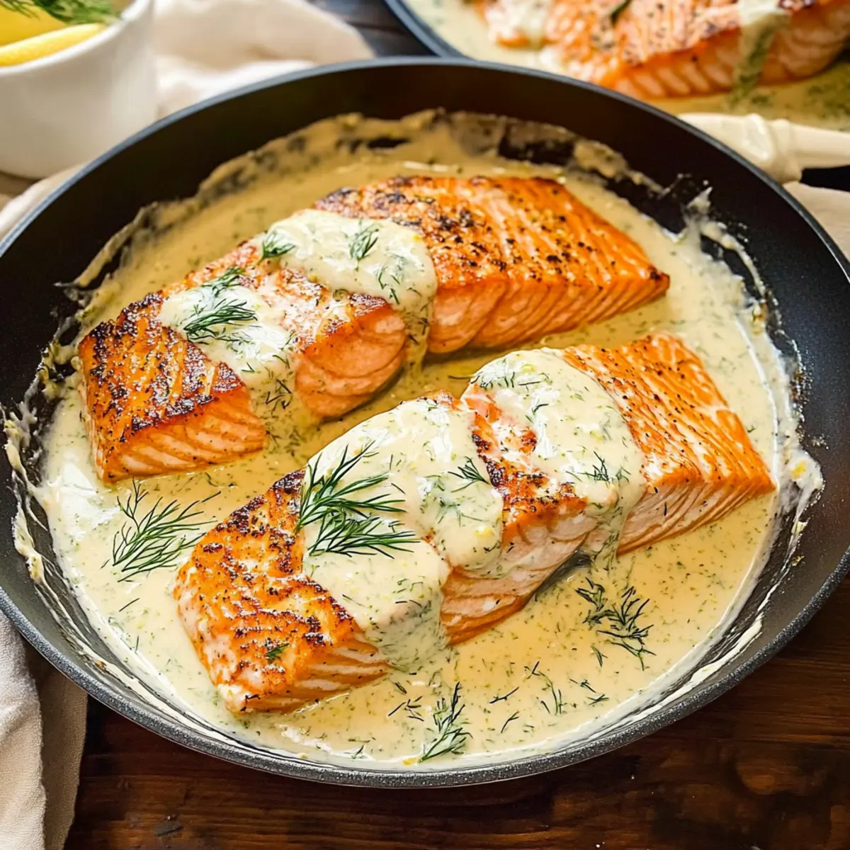 Salmon with Lemon Dill Sauce
