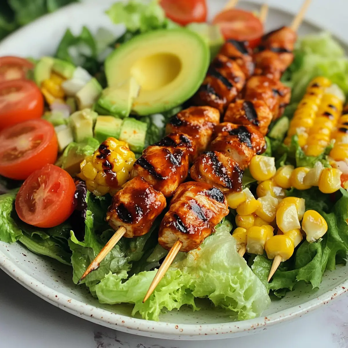 BBQ Chicken Skewer Salad