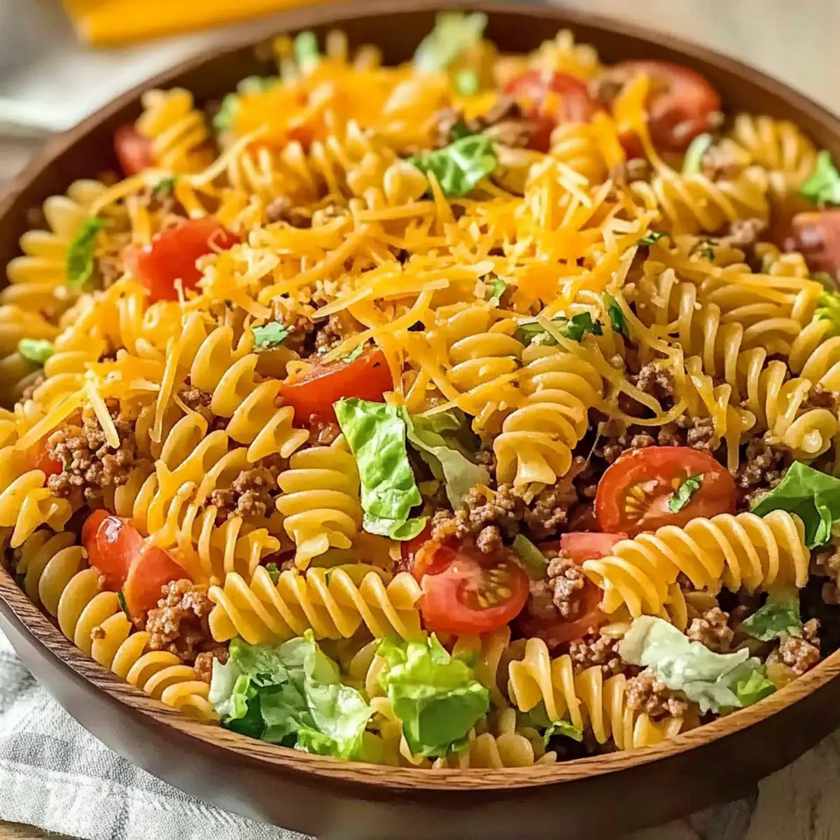 Taco Pasta Salad with Ground Beef