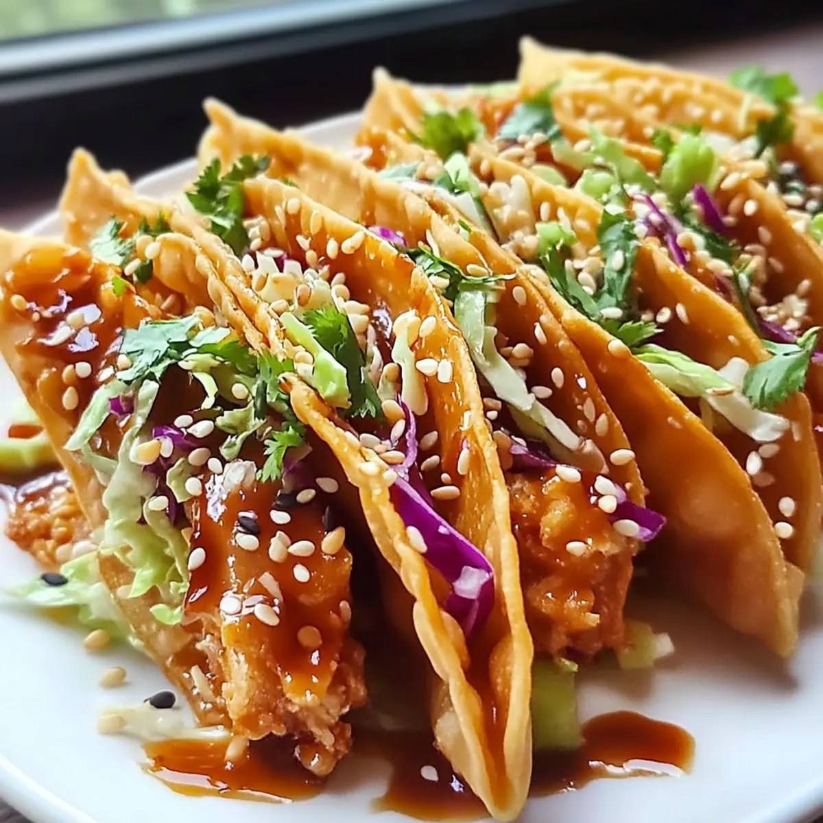 Crispy Chicken Wonton Tacos